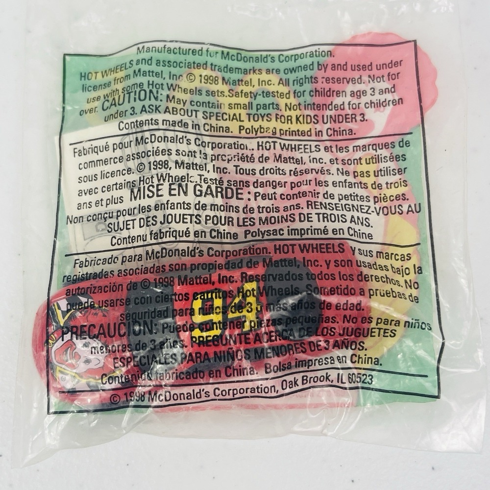McDonalds Ronald Nascar Vehicle Mattel Hot Wheels Toy 1998 Happy Meal Toy - Picture 6 of 6
